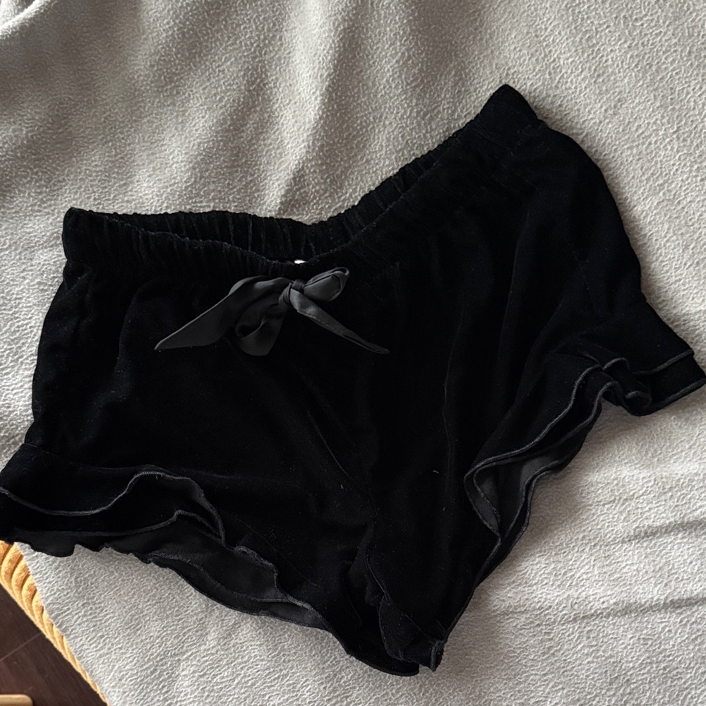 Victoria's Secret Velvet Ruffle Shorts